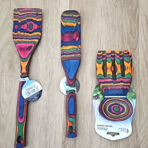 NWT Island Bamboo PAKKA WOOD Bundle 3 pc durable serving set